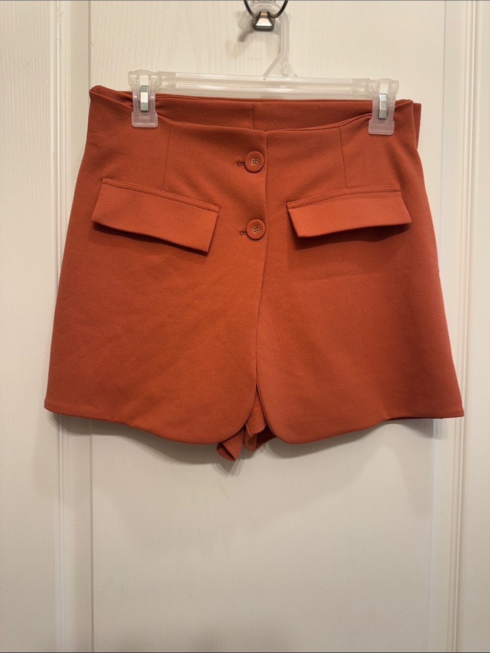 one 5 one Rust Orange High-Waist Button Front Skort